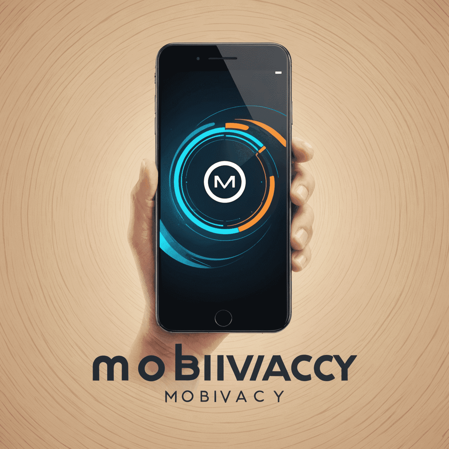 شعار Mobivacy - شركة اتصالات متنقلة مع تصميم حديث يوحي بالسرعة والاتصال