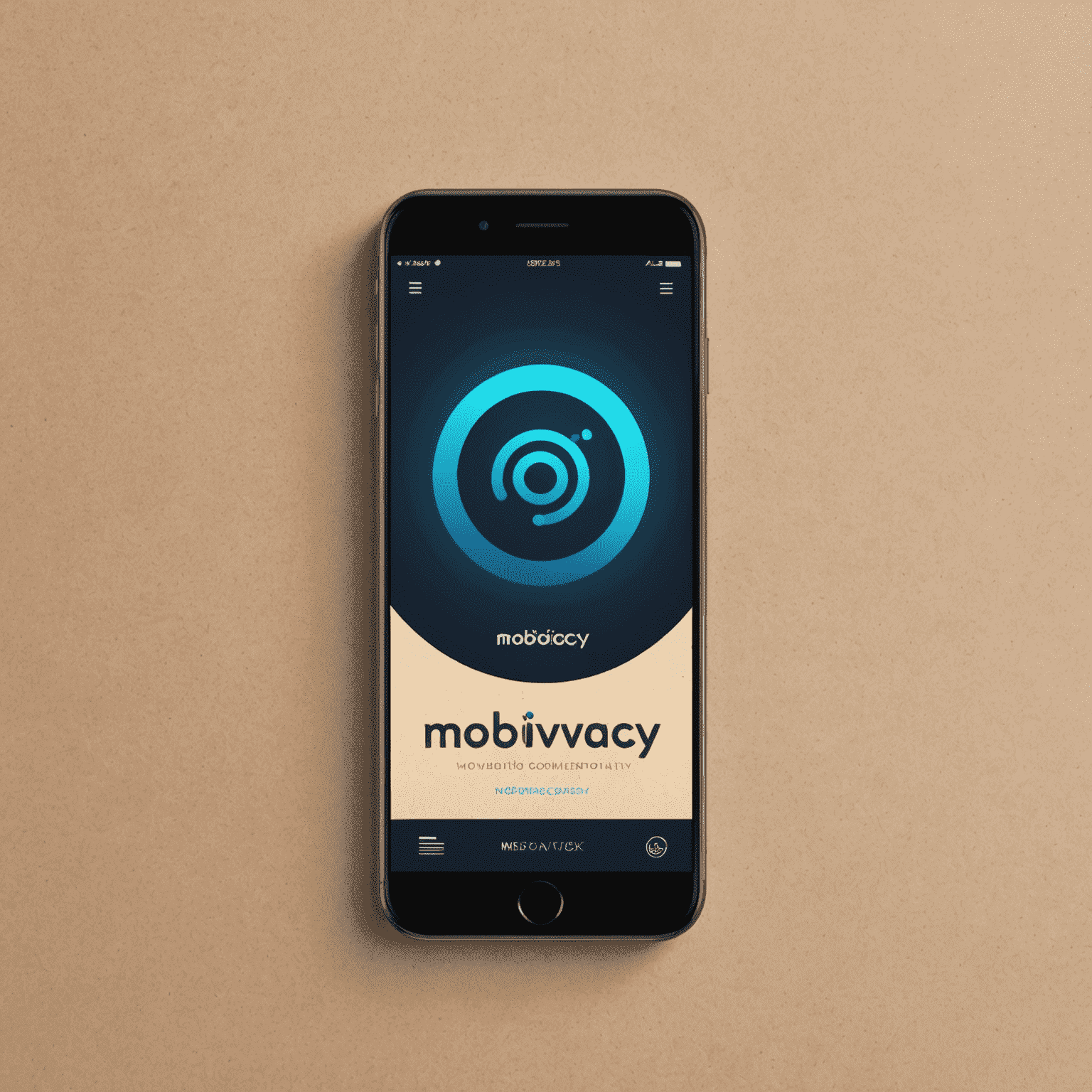 شعار Mobivacy - شركة اتصالات متنقلة مع تصميم حديث يوحي بالسرعة والاتصال