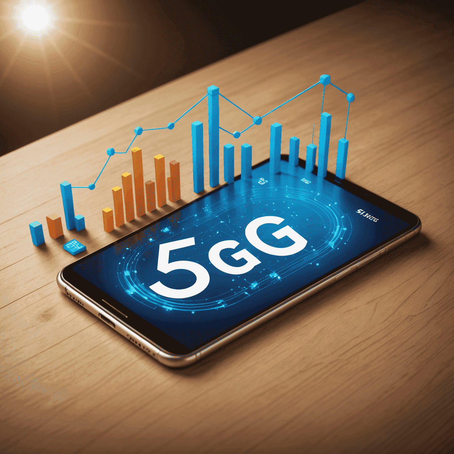 صورة توضيحية لباقة البيانات الأساسية تظهر رسمًا بيانيًا للاستخدام وشعار 5G